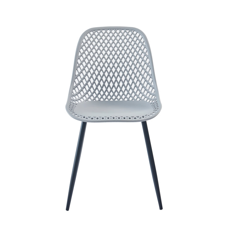 [US Warehouse] 2 PCS Plastic Dining Chairs, Size: 54 x 46.5 x 83.5cm(Grey)