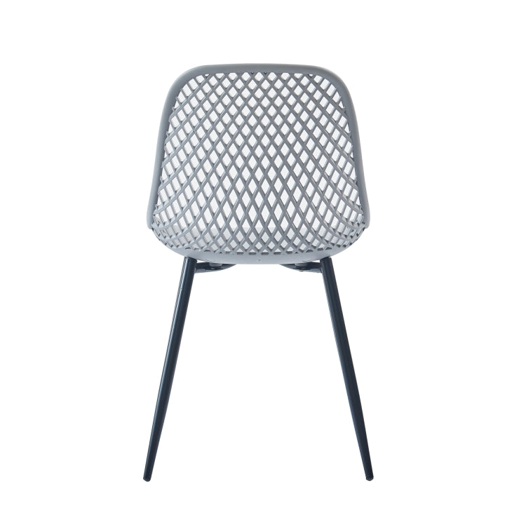 [US Warehouse] 2 PCS Plastic Dining Chairs, Size: 54 x 46.5 x 83.5cm(Grey)