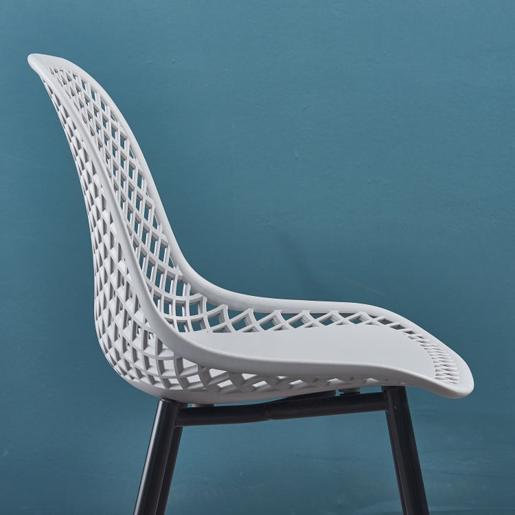 [US Warehouse] 2 PCS Plastic Dining Chairs, Size: 54 x 46.5 x 83.5cm(Grey)