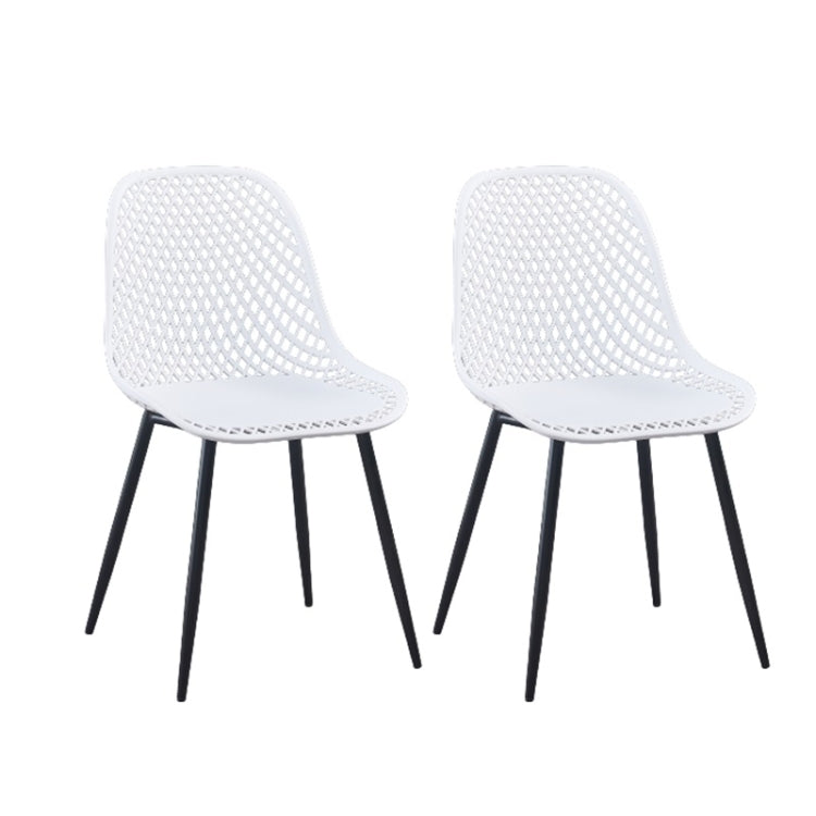 [US Warehouse] 2 PCS Plastic Dining Chairs, Size: 54 x 46.5 x 83.5cm(White)