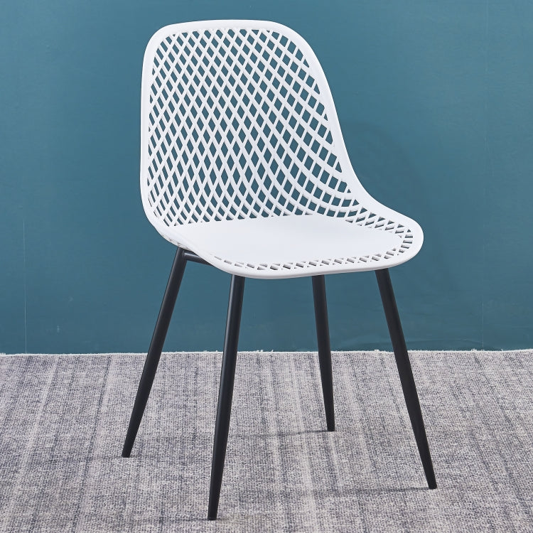 [US Warehouse] 2 PCS Plastic Dining Chairs, Size: 54 x 46.5 x 83.5cm(White)
