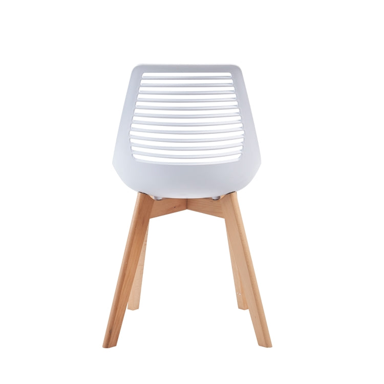 [US Warehouse] 2 PCS Plastic Dining Chairs with Wood Leg, Size: 54 x 46.5 x 83.5cm(White)