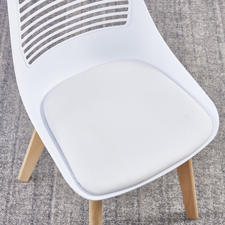 [US Warehouse] 2 PCS Plastic Dining Chairs with Wood Leg, Size: 54 x 46.5 x 83.5cm(White)