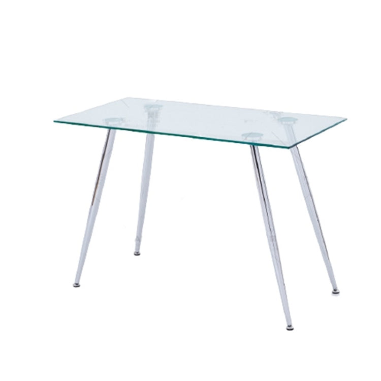 [US Warehouse] Tempered Glass + Stainless Steel Computer Desk, Size: 43.3x21.7x29.9 inch