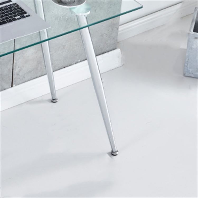 [US Warehouse] Tempered Glass + Stainless Steel Computer Desk, Size: 43.3x21.7x29.9 inch