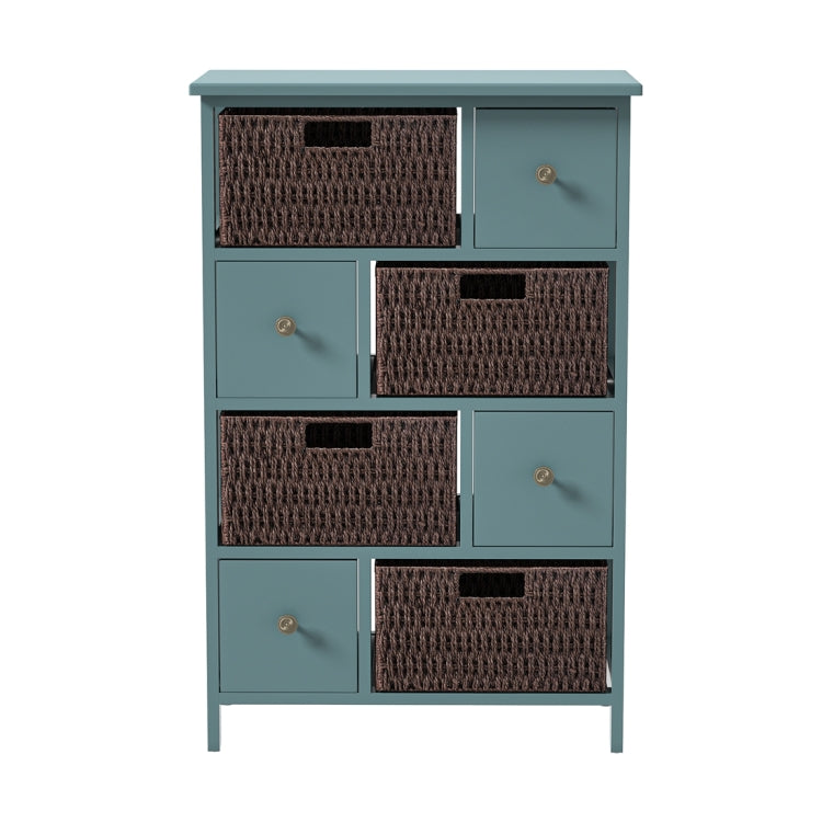 [US Warehouse] Storage Cabinet with 4 Drawers & 4 Baskets for Kitchen / Dining / Entrance / Bedroom, Size: 21.65x11.42x33.27 inch