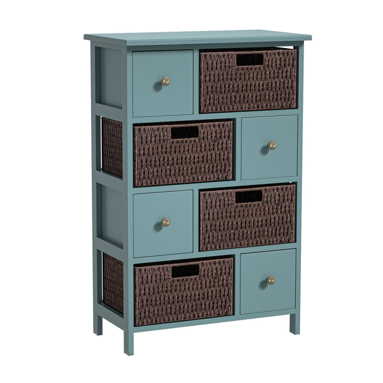 [US Warehouse] Storage Cabinet with 4 Drawers & 4 Baskets for Kitchen / Dining / Entrance / Bedroom, Size: 21.65x11.42x33.27 inch