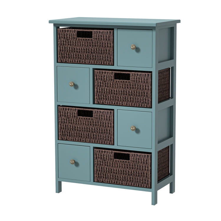 [US Warehouse] Storage Cabinet with 4 Drawers & 4 Baskets for Kitchen / Dining / Entrance / Bedroom, Size: 21.65x11.42x33.27 inch