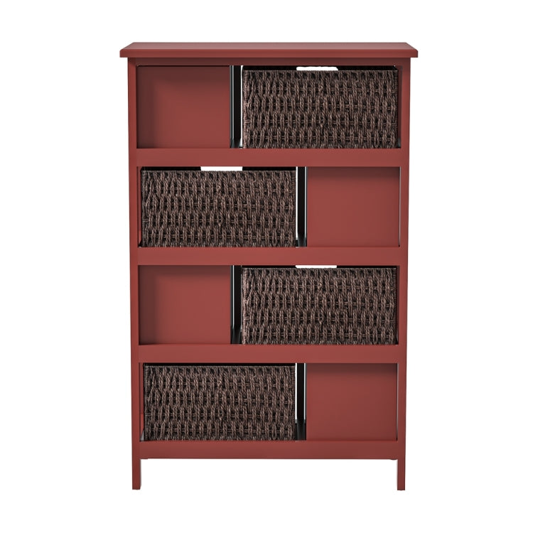 [US Warehouse] Storage Cabinet with 4 Drawers & 4 Baskets for Kitchen / Dining / Entrance / Bedroom, Size: 21.65x11.42x33.27 inch