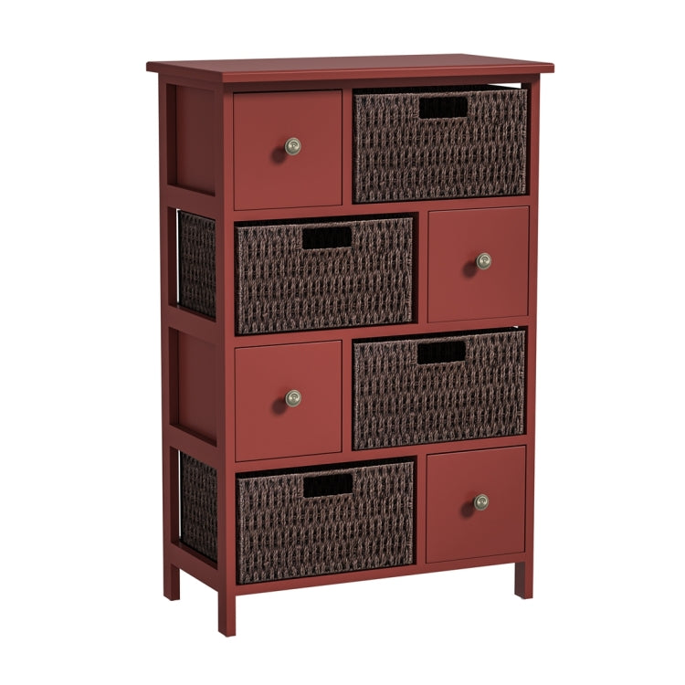 [US Warehouse] Storage Cabinet with 4 Drawers & 4 Baskets for Kitchen / Dining / Entrance / Bedroom, Size: 21.65x11.42x33.27 inch