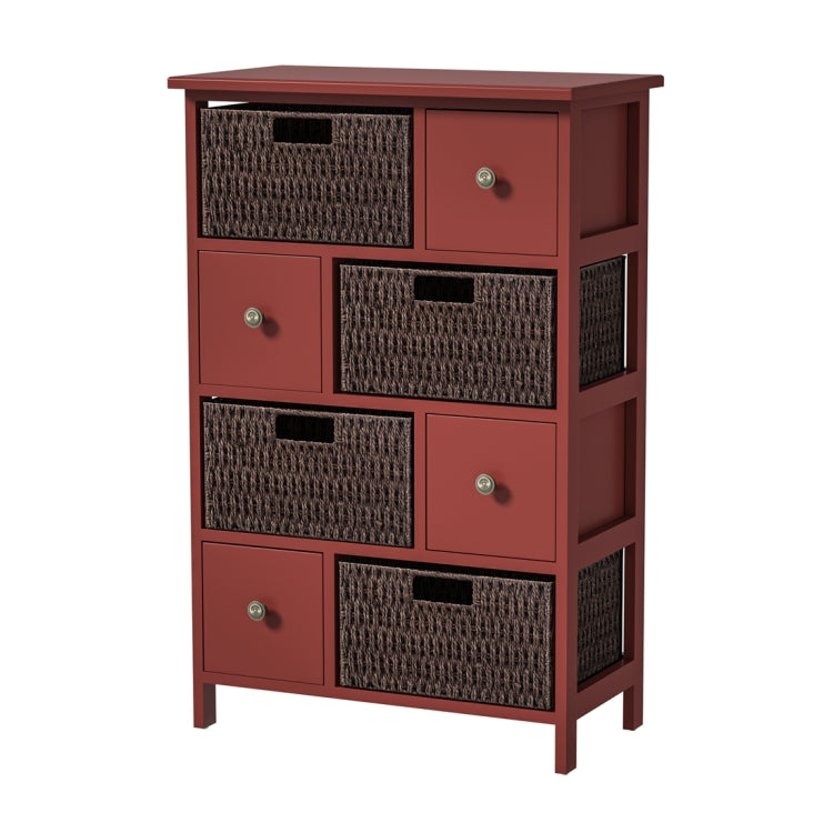 [US Warehouse] Storage Cabinet with 4 Drawers & 4 Baskets for Kitchen / Dining / Entrance / Bedroom, Size: 21.65x11.42x33.27 inch