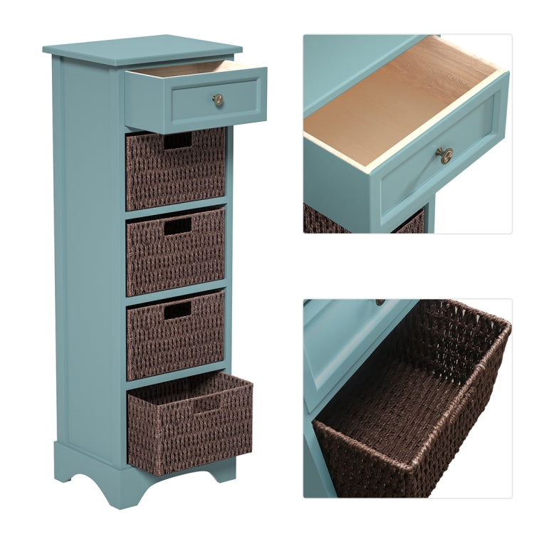 [US Warehouse] Storage Cabinet with 1 Drawers & 4 Baskets for Kitchen / Dining / Entrance / Bedroom, Size: 14.96x11.81x44.88 inch