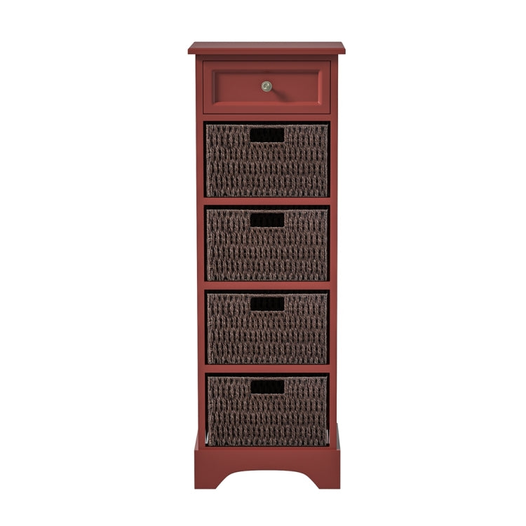 [US Warehouse] Storage Cabinet with 1 Drawers & 4 Baskets for Kitchen / Dining / Entrance / Bedroom, Size: 14.96x11.81x44.88 inch