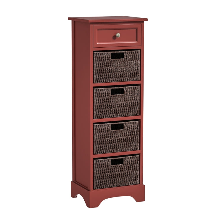 [US Warehouse] Storage Cabinet with 1 Drawers & 4 Baskets for Kitchen / Dining / Entrance / Bedroom, Size: 14.96x11.81x44.88 inch