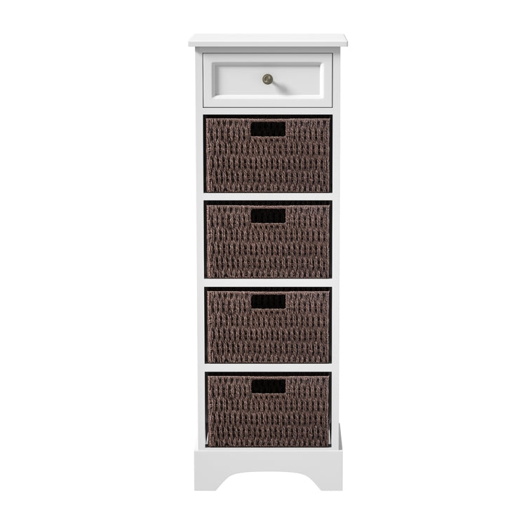 [US Warehouse] Storage Cabinet with 1 Drawers & 4 Baskets for Kitchen / Dining / Entrance / Bedroom, Size: 14.96x11.81x44.88 inch