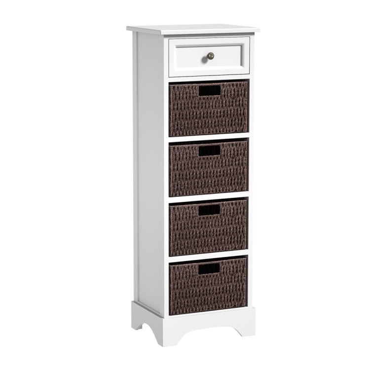 [US Warehouse] Storage Cabinet with 1 Drawers & 4 Baskets for Kitchen / Dining / Entrance / Bedroom, Size: 14.96x11.81x44.88 inch