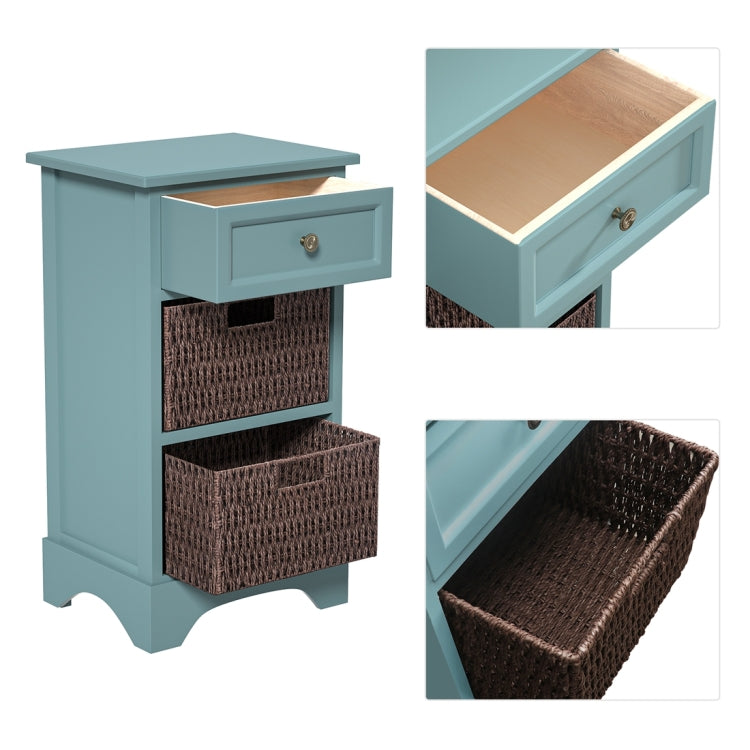 [US Warehouse] Storage Cabinet with 1 Drawers & 2 Baskets for Kitchen / Dining / Entrance / Bedroom, Size: 14.96x11.81x27.76 inch