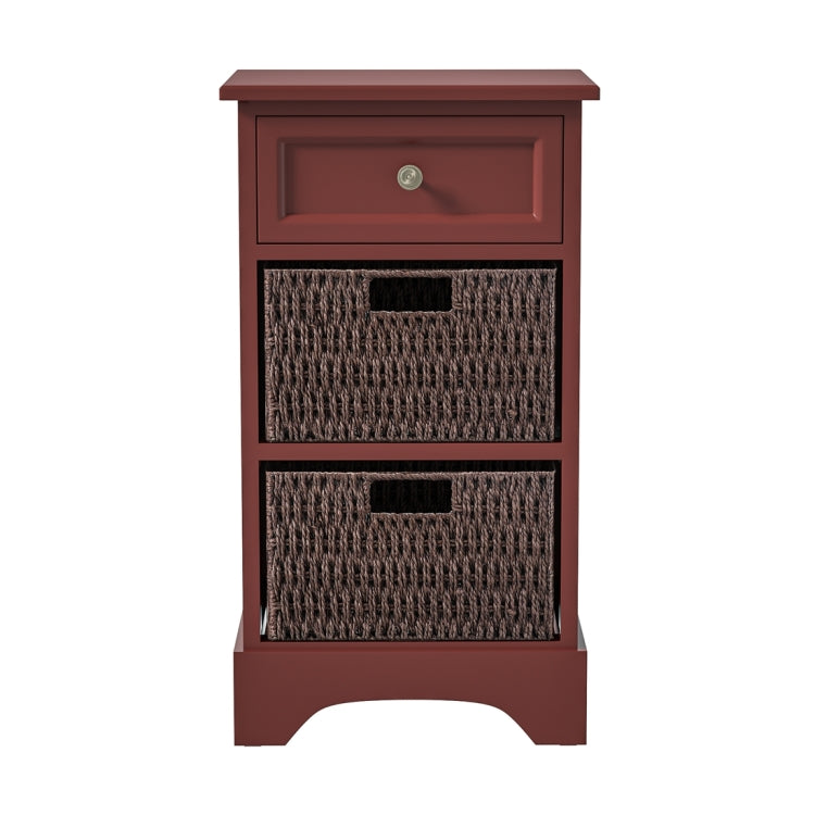 [US Warehouse] Storage Cabinet with 1 Drawers & 2 Baskets for Kitchen / Dining / Entrance / Bedroom, Size: 14.96x11.81x27.76 inch