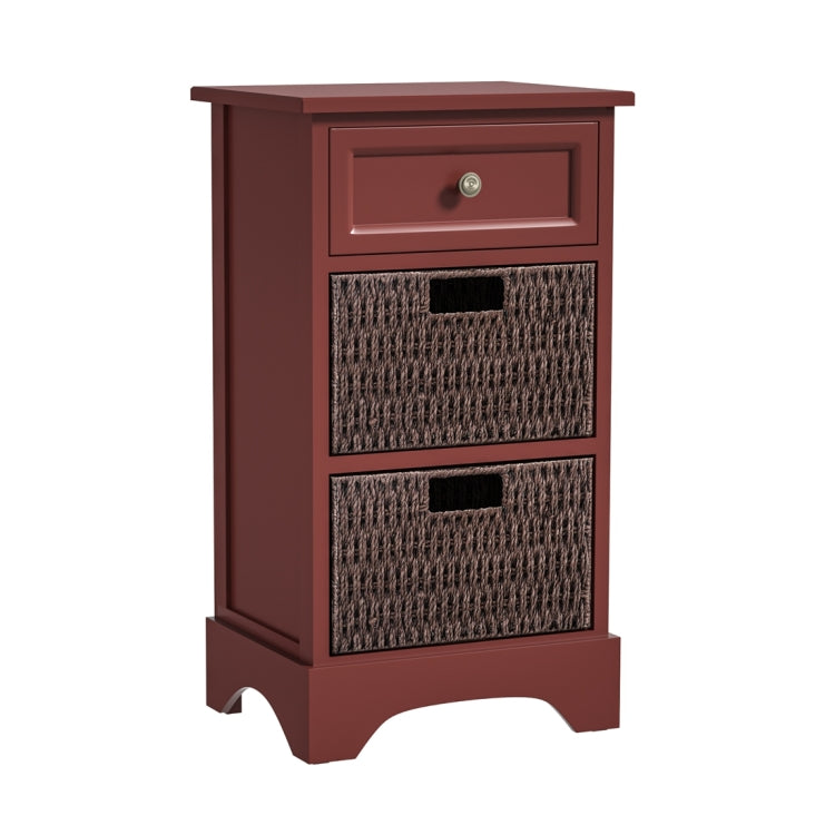 [US Warehouse] Storage Cabinet with 1 Drawers & 2 Baskets for Kitchen / Dining / Entrance / Bedroom, Size: 14.96x11.81x27.76 inch