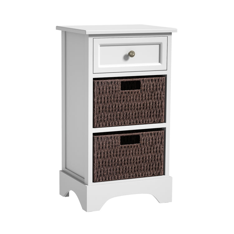 [US Warehouse] Storage Cabinet with 1 Drawers & 2 Baskets for Kitchen / Dining / Entrance / Bedroom, Size: 14.96x11.81x27.76 inch