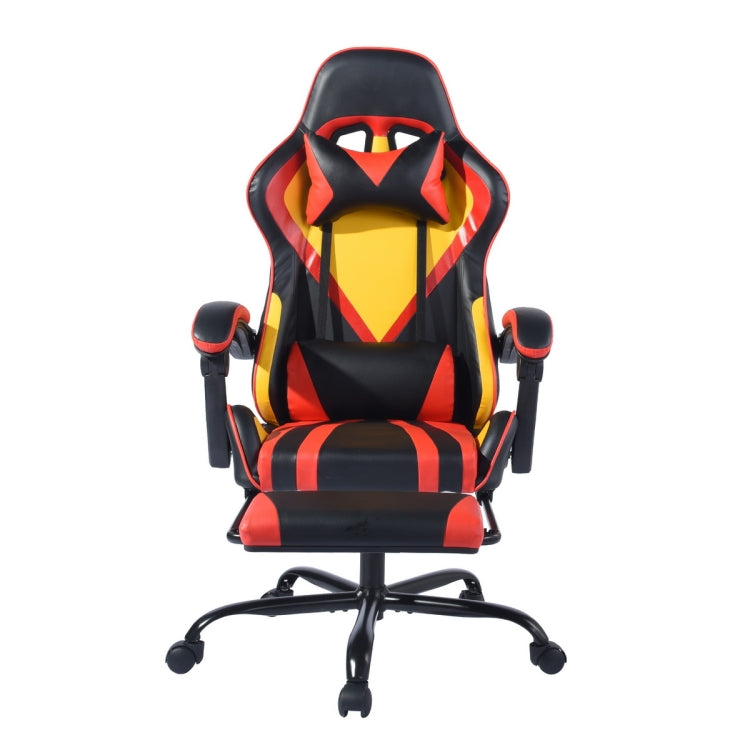 [US Warehouse] Mesh Ergonomic 180 Degrees Adjustable Swivel Task Chairs with Headrest & Lumbar Support & Footrest(Red)