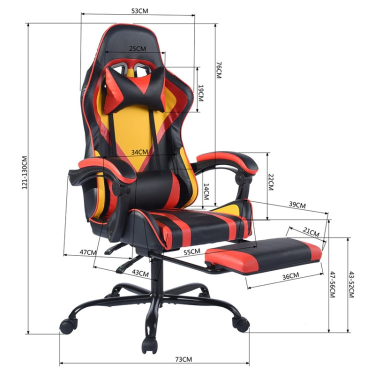 [US Warehouse] Mesh Ergonomic 180 Degrees Adjustable Swivel Task Chairs with Headrest & Lumbar Support & Footrest(Red)