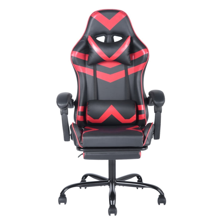 [US Warehouse] Ergonomic 180 Degrees Adjustable Swivel Task Chairs with Headrest & Lumbar Support & Footrest(Red)