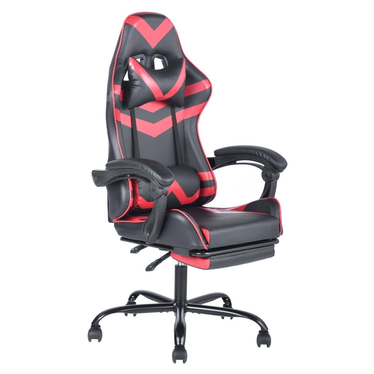 [US Warehouse] Ergonomic 180 Degrees Adjustable Swivel Task Chairs with Headrest & Lumbar Support & Footrest(Red)