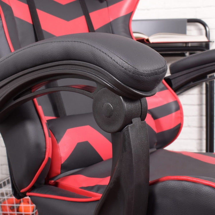 [US Warehouse] Ergonomic 180 Degrees Adjustable Swivel Task Chairs with Headrest & Lumbar Support & Footrest(Red)