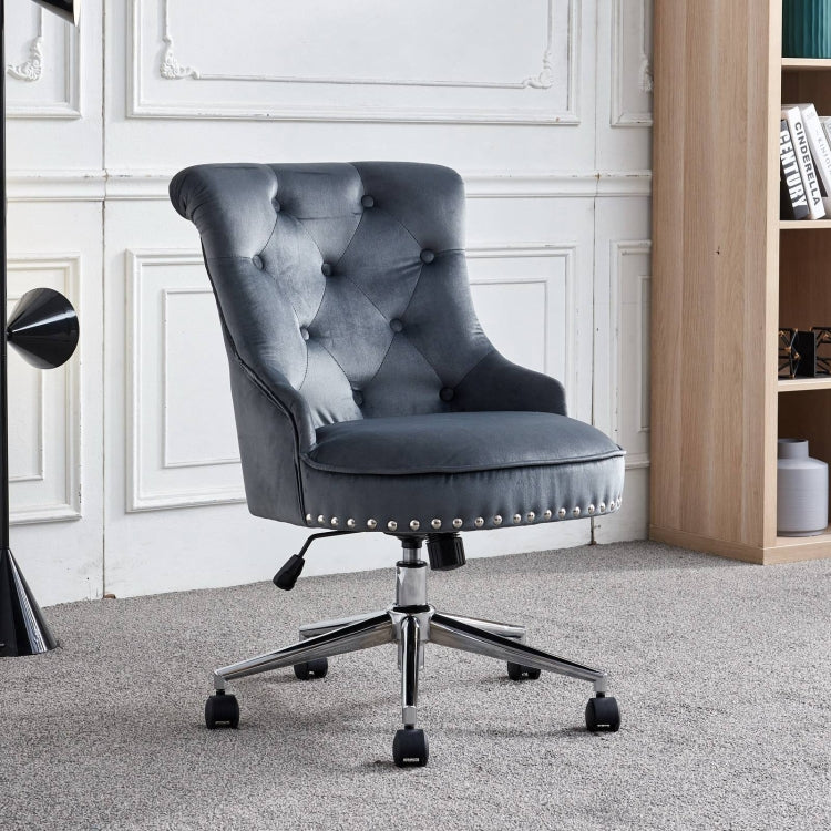 [US Warehouse] Adjustable Home Office Chairs with Pulley, Size: 24x24x34.2 inch(Blue)