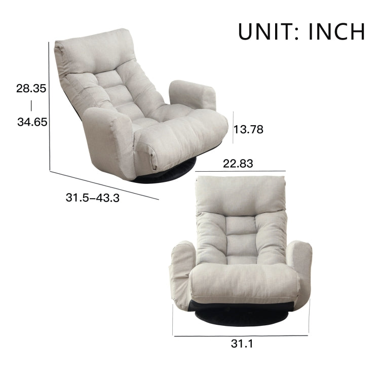 [US Warehouse] Adjustable Head and Waist 360 Degree Rotatable Sofa Chairs(Grey)