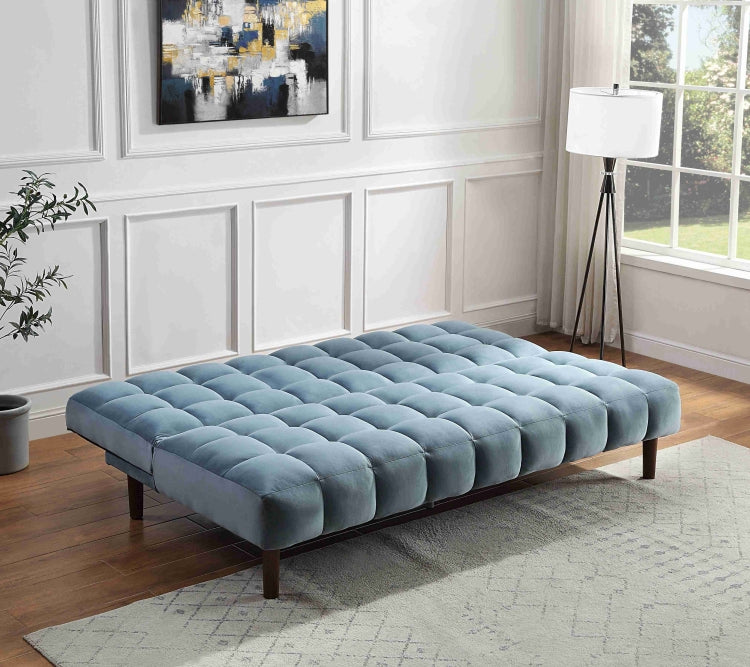 [US Warehouse] Velvet Adjustable Home Sofa, Size: 76x40x37 inch(Blue)