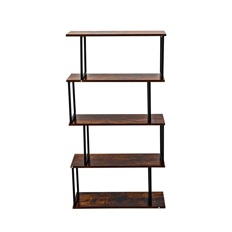 [US Warehouse] Freestanding Multifunctional Home Office 4 Tier Bookshelf, Size: 27.56x11.8x53.35 inch(Brown)