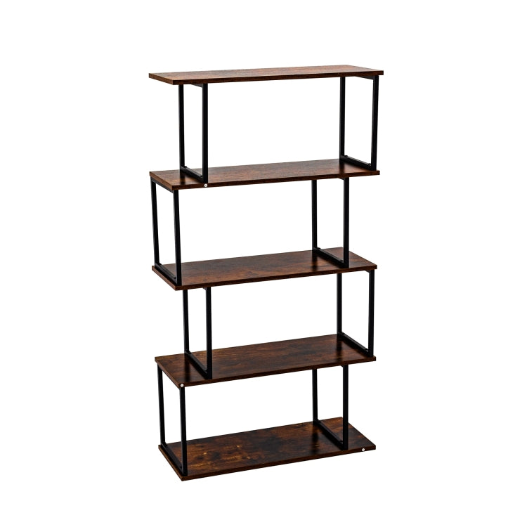 [US Warehouse] Freestanding Multifunctional Home Office 4 Tier Bookshelf, Size: 27.56x11.8x53.35 inch(Brown)