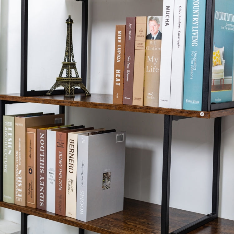 [US Warehouse] Freestanding Multifunctional Home Office 3 Tier Bookshelf, Size: 27.56x11.8x40.16 inch(Brown)