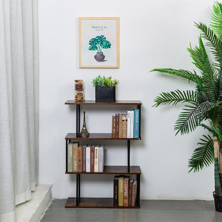 [US Warehouse] Freestanding Multifunctional Home Office 3 Tier Bookshelf, Size: 27.56x11.8x40.16 inch(Brown)