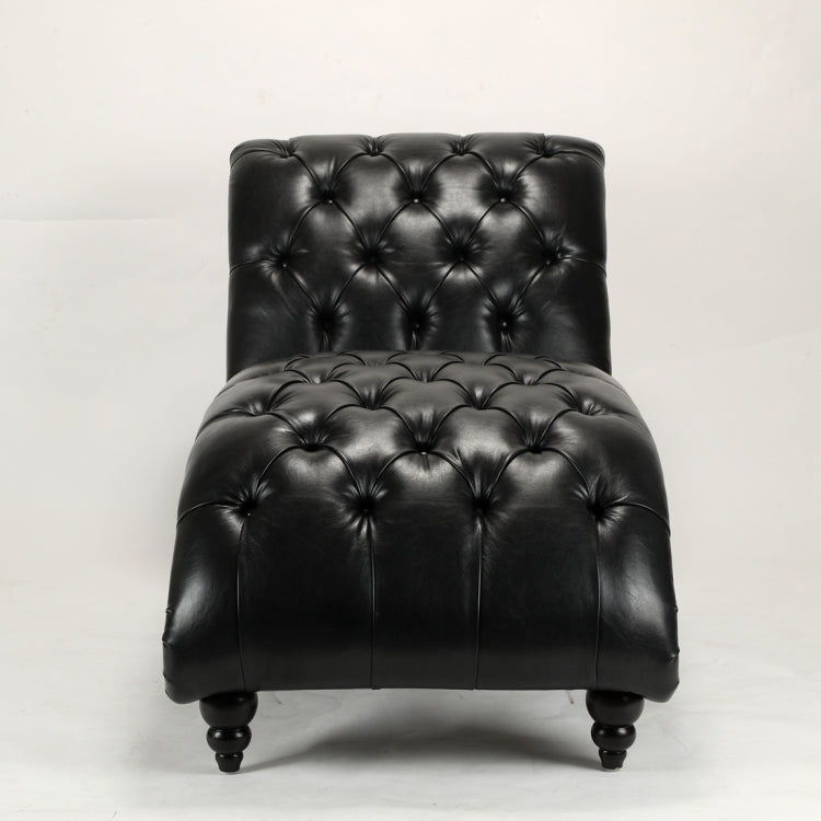 [US Warehouse] Home Indoor Leather Chaise Lounge, Size: 69.75x29x33.75 inch(Black)