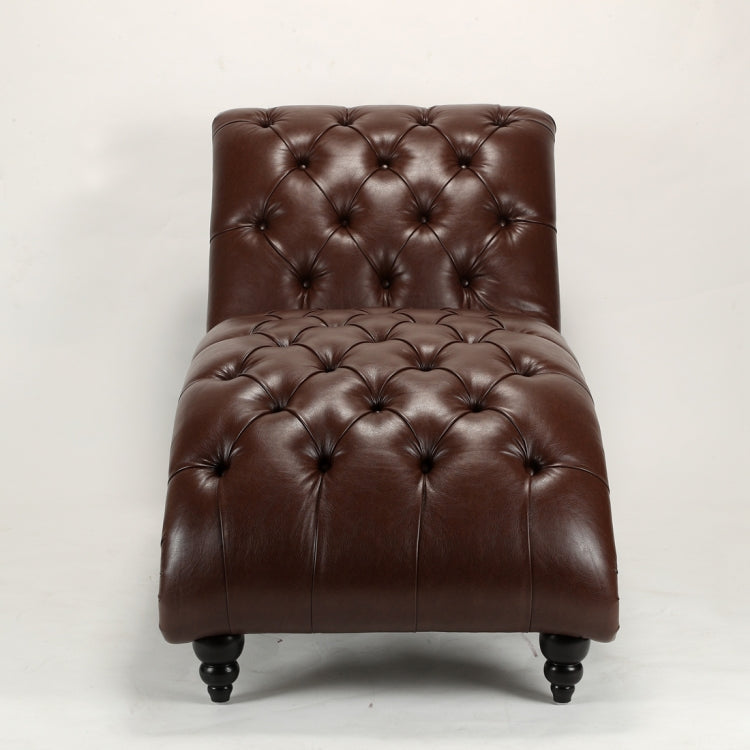 [US Warehouse] Home Indoor Leather Chaise Lounge, Size: 69.75x29x33.75 inch(Dark Brown)