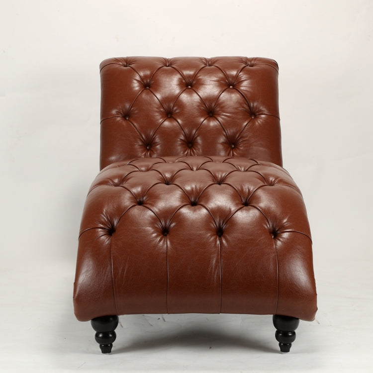 [US Warehouse] Home Indoor Leather Chaise Lounge, Size: 69.75x29x33.75 inch(Brown)