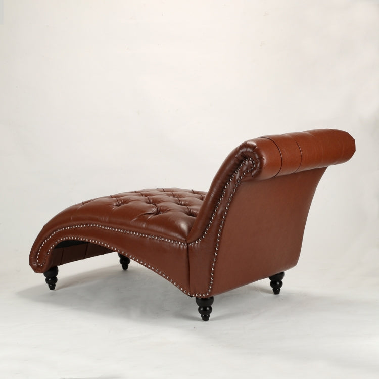 [US Warehouse] Home Indoor Leather Chaise Lounge, Size: 69.75x29x33.75 inch(Brown)