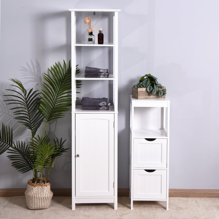 [US Warehouse] Living Room Floor Cabinet with a Door & 3 Drawers, Size: 15.75x12.6x63 inch(White)