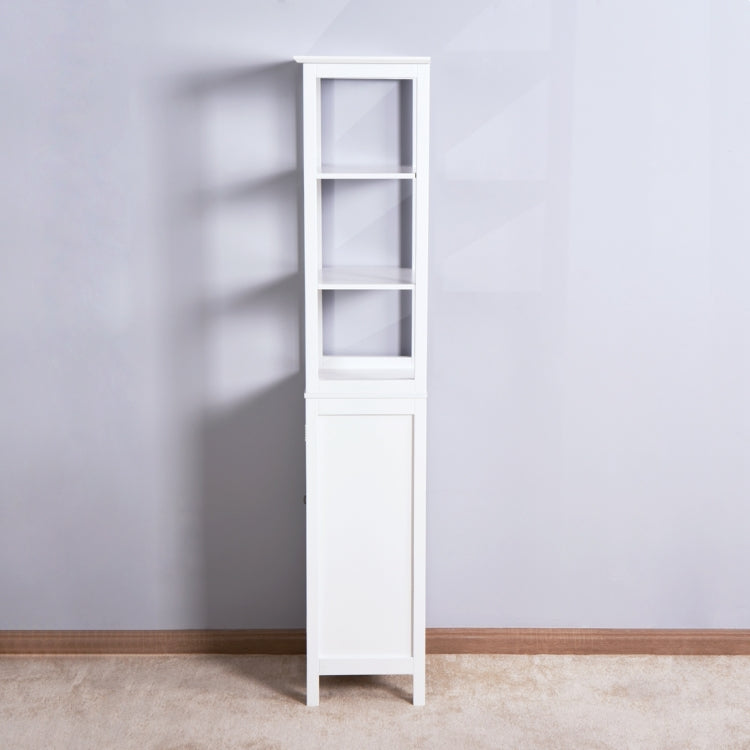 [US Warehouse] Living Room Floor Cabinet with a Door & 3 Drawers, Size: 15.75x12.6x63 inch(White)