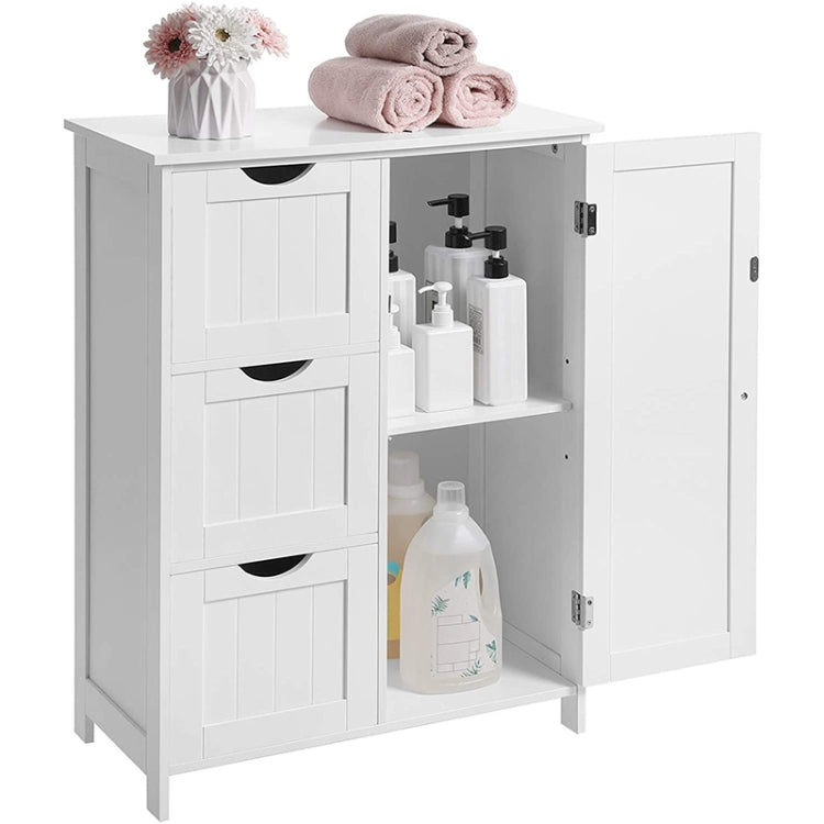 [US Warehouse] Bathroom Storage Cabinet with 3 Large Drawers & 1 Adjustable Shelf, Size: 23.62x11.81x31.9 inch(White)