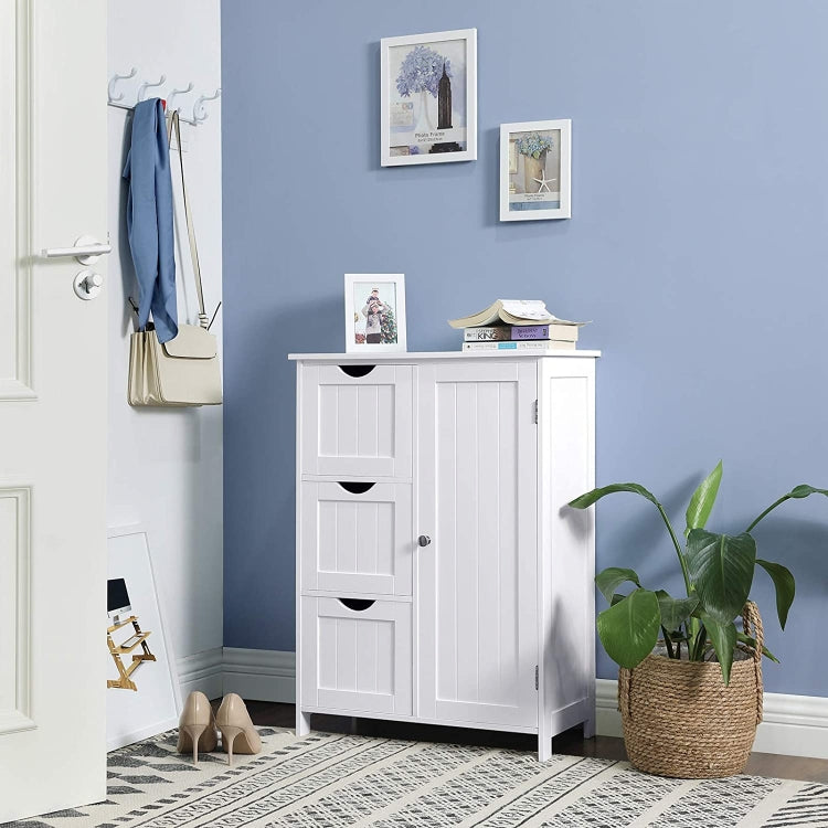[US Warehouse] Bathroom Storage Cabinet with 3 Large Drawers & 1 Adjustable Shelf, Size: 23.62x11.81x31.9 inch(White)