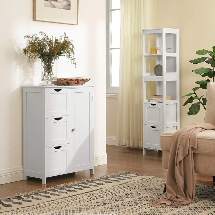 [US Warehouse] Bathroom Storage Cabinet with 3 Large Drawers & 1 Adjustable Shelf, Size: 23.62x11.81x31.9 inch(White)