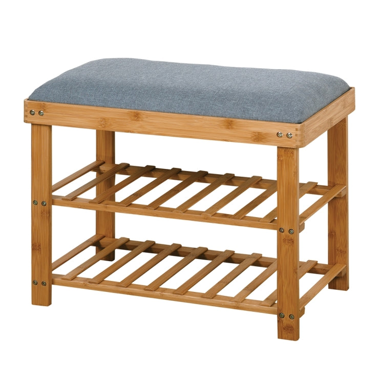 [US Warehouse] Entryway 3-tier Bamboo Bench Living Room Storage Shoe Rack, Size: 23.62x11.4x19.88 inch
