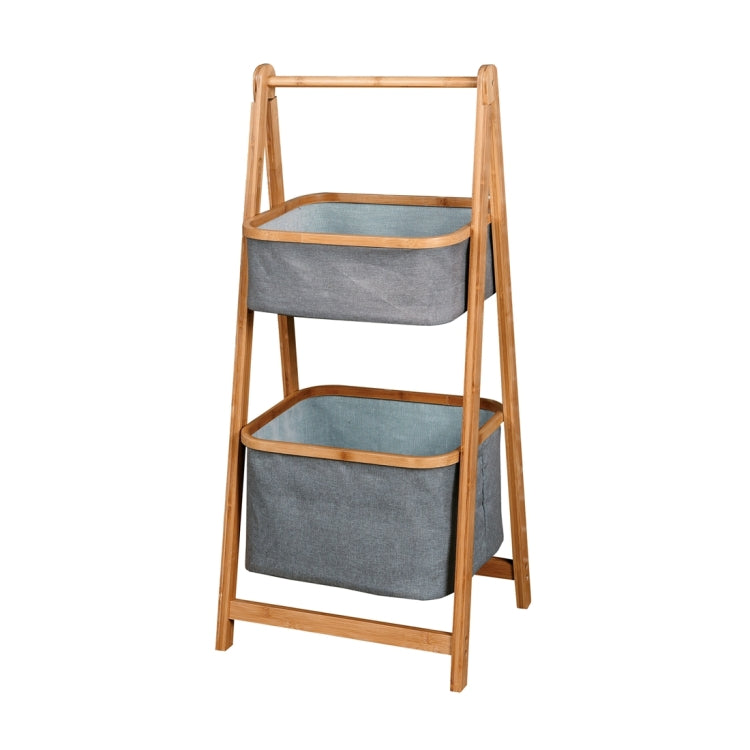 [US Warehouse] Living Room 2-Tier Storage Rack Bedroom Bamboo Rack, Size: 17.32x13x38.9 inch