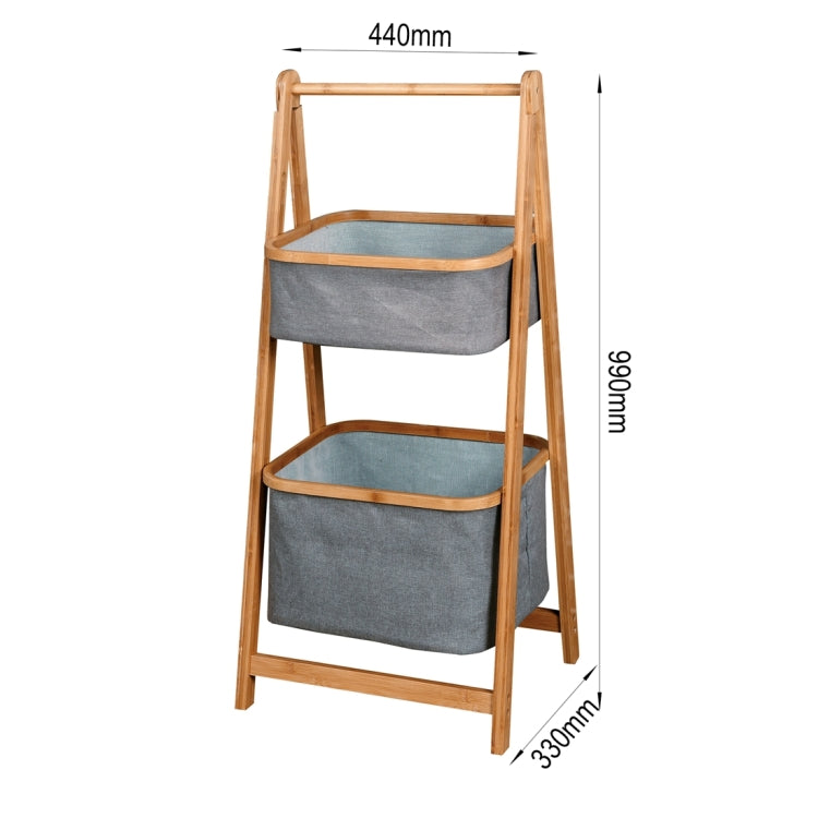 [US Warehouse] Living Room 2-Tier Storage Rack Bedroom Bamboo Rack, Size: 17.32x13x38.9 inch
