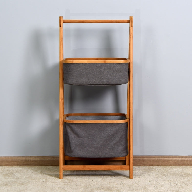 [US Warehouse] Living Room 2-Tier Storage Rack Bedroom Bamboo Rack, Size: 17.32x13x38.9 inch