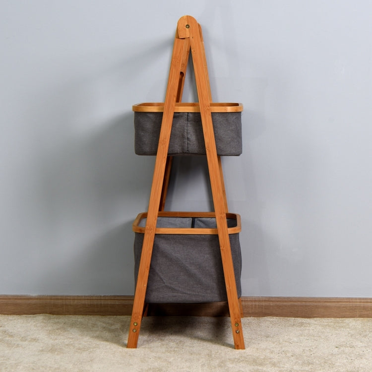 [US Warehouse] Living Room 2-Tier Storage Rack Bedroom Bamboo Rack, Size: 17.32x13x38.9 inch